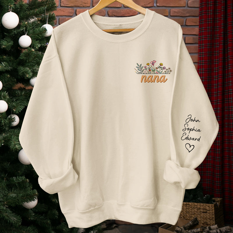 I Love Being Mommy - Family Personalized Custom Unisex Sweatshirt With Design On Sleeve - Gift For Mom, Grandma