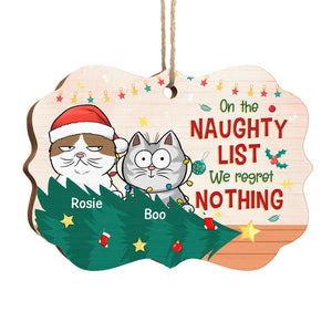 We Are On The Naughty List - Cat Personalized Custom Ornament - Wood Benelux Shaped - Christmas Gift For Pet Owners, Pet Lovers