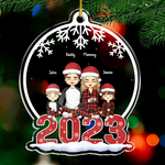 Family Christmas Together - Family Personalized Custom Ornament - Acrylic Snow Globe Shaped - Christmas Gift For Family Members