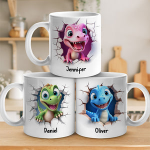 My Little Dino - Family Personalized Custom 3D Mug - Christmas Gift For Family Members
