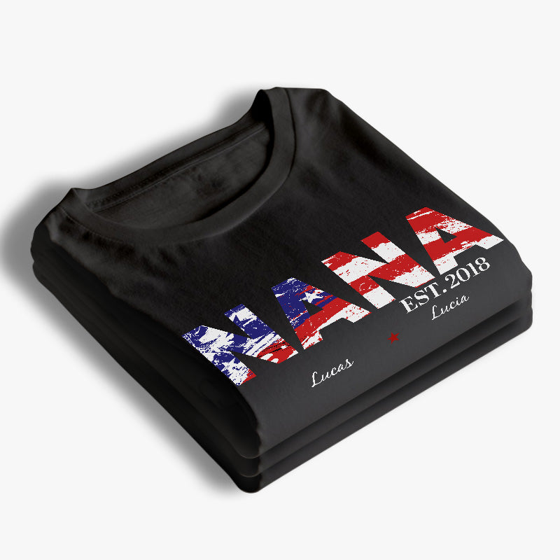 American Grandma - Gift For 4th Of July - Personalized Unisex T-Shirt