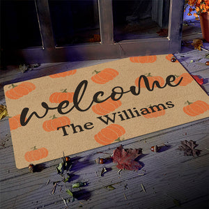 Home Sweet Home, Blessed And Thankful - Family Personalized Custom Home Decor Decorative Mat - Halloween Gift For Family Members