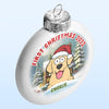 First Christmas - Dog & Cat Personalized Custom White Flat Ball Ornament - Christmas Gift For Pet Owners, Pet Lovers