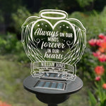 Always Loved Forever Missed - Memorial Personalized Custom Garden Solar Light - Sympathy Gift, Gift For Family Members