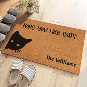 Hope You Like Cats Or Dogs - Dog & Cat Personalized Custom Home Decor Decorative Mat - House Warming Gift For Pet Owners, Pet Lovers