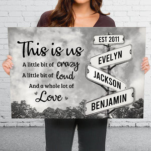 This Is Us, Full Of Love - Family Personalized Custom Horizontal Canvas - Gift For Family Members