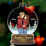 Together Till The End - Couple Personalized Custom Ornament - Acrylic Snow Globe Shaped - Christmas Gift For Husband Wife, Anniversary