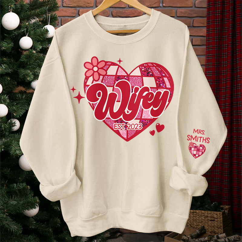 Où qu'elle soit, c'est là que se trouve ma maison - Sweat-shirt unisexe personnalisé pour couple avec motif sur la manche - Cadeau pour mari et femme, anniversaire