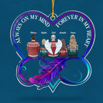 You're Forever In Our Hearts - Memorial Personalized Custom Ornament - Acrylic Infinity Heart Shaped - Christmas Gift, Sympathy Gift For Family Members