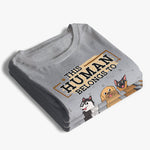 This Human Belongs To Us - Dog Personalized Custom Unisex T-shirt, Hoodie, Sweatshirt - Gift For Pet Owners, Pet Lovers