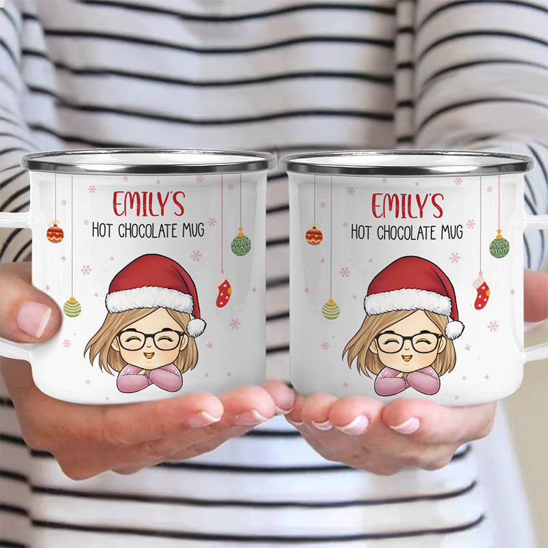 Waiting For Snow And All The Holiday Glow - Kid Personalized Custom Hot Chocolate Mug, Cup - Christmas Gift For Kids, Family Members