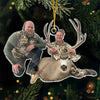 Custom Photo Christmas Brings Us Together - Hunting Personalized Custom Ornament - Acrylic Custom Shaped - Christmas Gift For Hunting Lovers