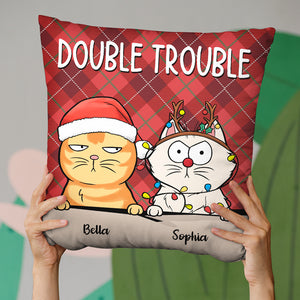 Trouble Makers - Dog & Cat Personalized Custom Pillow - Christmas Gift For Pet Owners, Pet Lovers