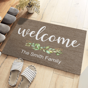 Welcome Home - Family Personalized Custom Home Decor Decorative Mat - House Warming Gift For Family Members