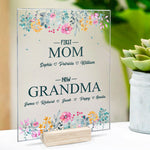 Custom Name First Mom Now Grandma Gift for Grandma - Personalized Acrylic Plaque