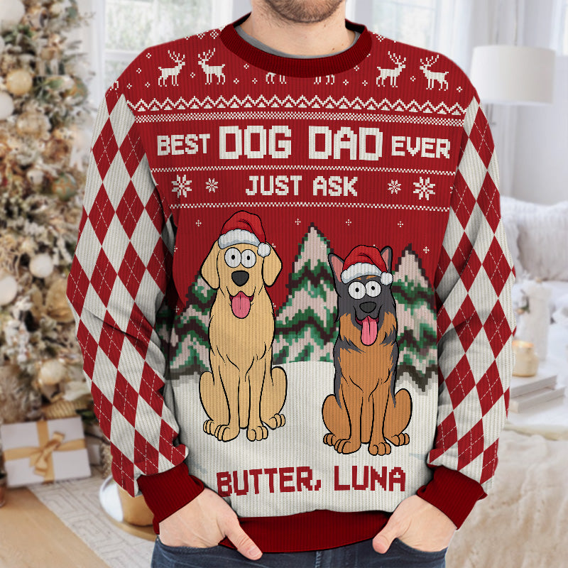 Best Dog Mom Ever Ever - Dog Personalized Custom Ugly Sweatshirt - Unisex Wool Jumper - Christmas Gift For Pet Owners, Pet Lovers