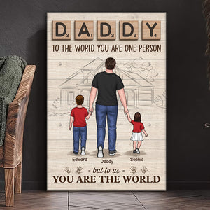 Dad We Love You - Family Personalized Custom Vertical Canvas - Birthday Gift For Dad
