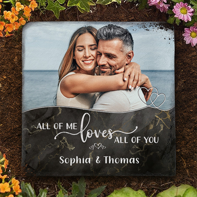 Custom Photo All Of Me Loves All Of You - Couple Personalized Custom Rock Slate - Gift For Husband Wife, Anniversary