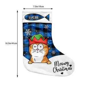 Meowy Christmas And Merry Woofmas - Cat & Dog Personalized Custom Christmas Stocking - Christmas Gift For Pet Owners, Pet Lovers