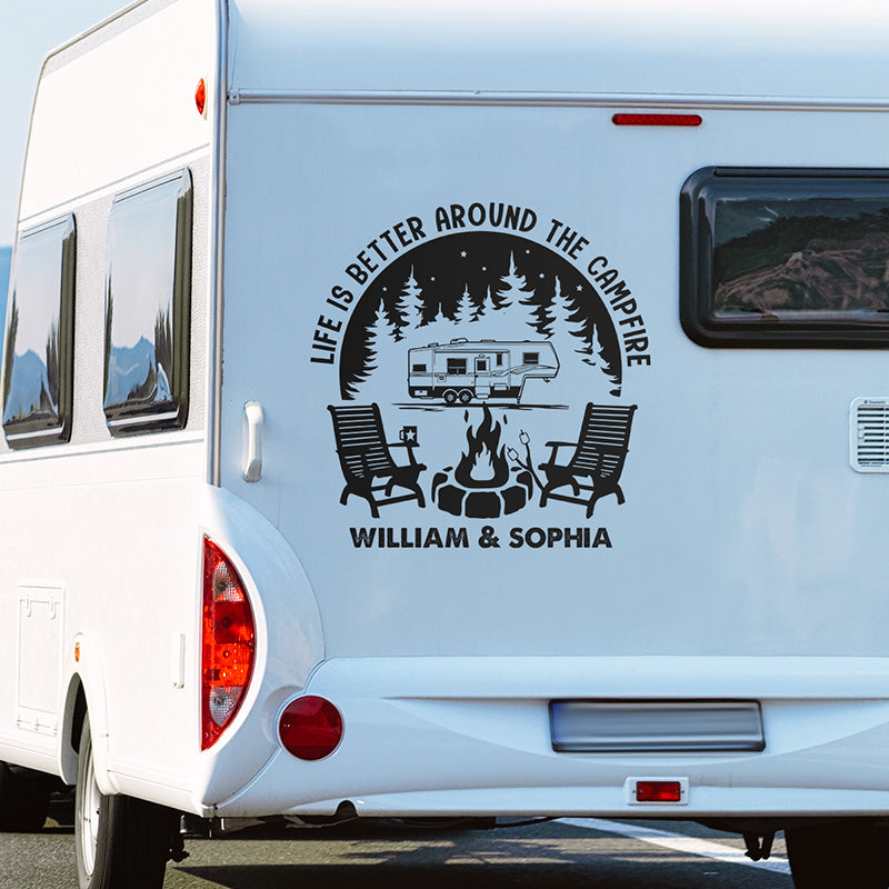 Husband & Wife Camping Partners For Life - Camping Personalized Custom RV Decal - Gift For Husband Wife, Camping Lovers