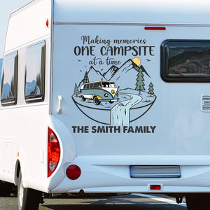 Making Memories One Campsite At A Time - Camping Personalized Custom RV Decal - Gift For Camping Lovers