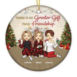 Sisters By Heart - Bestie Personalized Custom Ornament - Ceramic Round Shaped - Christmas Gift For Best Friends, BFF, Sisters