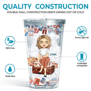 Traveling Is Healing - Travel Personalized Custom Clear Acrylic Tumbler - Gift For Travel Lovers