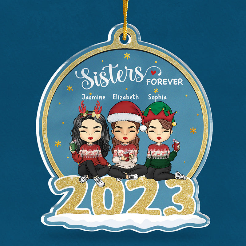 We Are Family - Family Personalized Custom Ornament - Acrylic Snow Globe Shaped - Christmas Gift For Siblings, Brothers, Sisters, Cousins, Friends