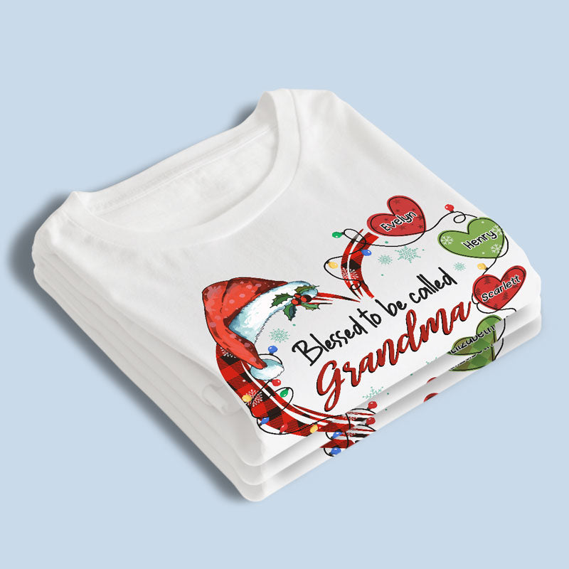 Blessed To Be Called Grandma - Family Personalized Custom Unisex T-shirt, Hoodie, Sweatshirt - Christmas Gift For Grandma