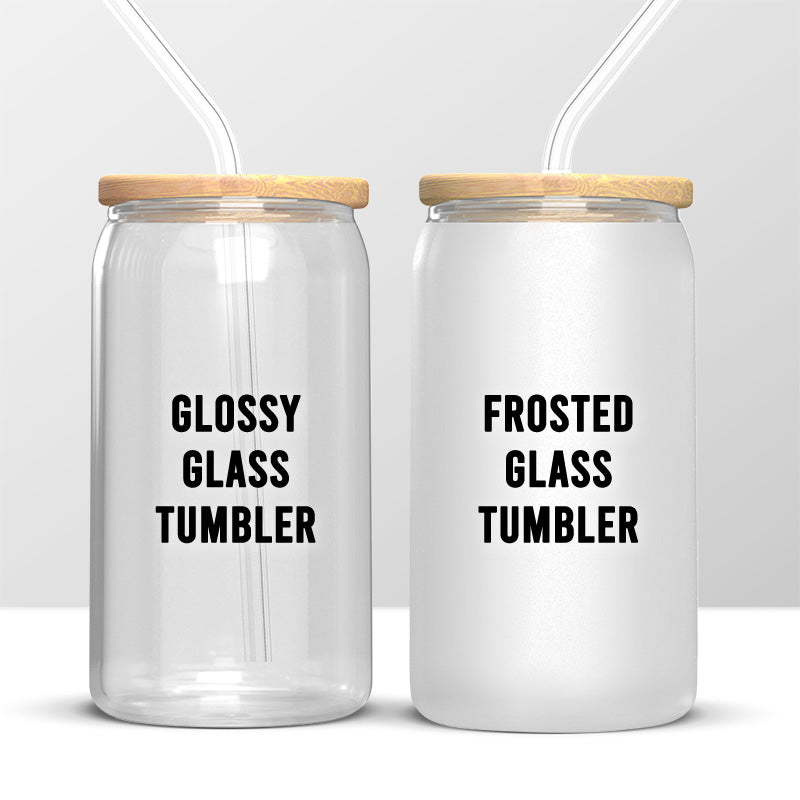 Custom Personalized glass tumbler with bamboo lid and straw- 25 oz