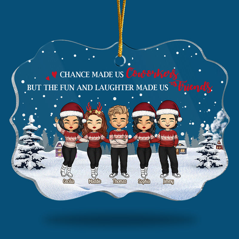 Lucky To Have You As My Coworkers - Coworker Personalized Custom Ornament - Acrylic Benelux Shaped - Christmas Gift For Coworkers, Work Friends, Colleagues