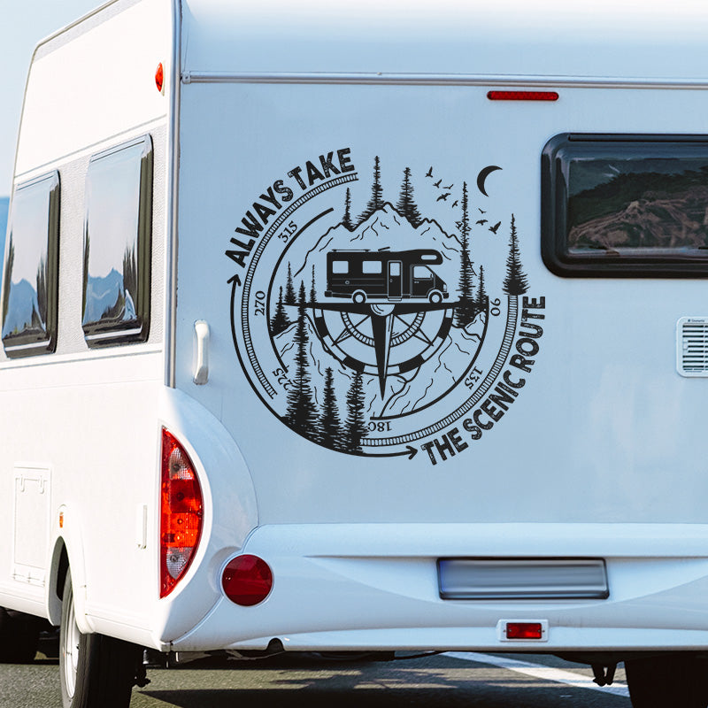 Always Take The Scenic Route - Camping Personalized Custom RV Decal - Gift For Camping Lovers