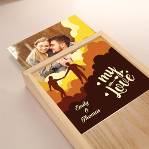 Custom Photo Love You - Couple Personalized Custom Frame Light Box - Gift For Husband Wife, Anniversary