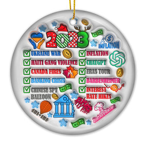 2023 Annual Event - Ceramic Round Shaped Ornament - Christmas Gift For Family Members