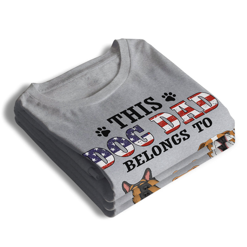This Dog Dad Belongs To - Gift for Dad, Personalized Custom Unisex T-shirt