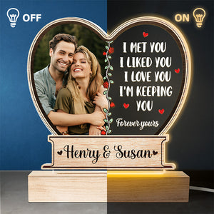 Custom Photo Love You Then Love You Still - Couple Personalized Custom Shaped 3D LED Light - Gift For Husband Wife, Anniversary