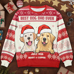 Best Dog Mom Ever - Personalized Custom Unisex Ugly Christmas Sweatshirt, Wool Sweatshirt, All-Over-Print Sweatshirt - Gift For Dog Lovers, Pet Lovers, Christmas Gift