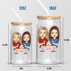 Our Friendship Is Endless - Bestie Personalized Custom Glass Cup, Iced Coffee Cup - Gift For Best Friends, BFF, Sisters