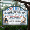 Pool Rules Grillin' & Chillin' - Couple Personalized Custom Shaped Home Decor Wood Sign - House Warming Gift For Husband Wife, Annivesary