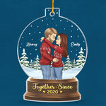 Together Till The End - Couple Personalized Custom Ornament - Acrylic Snow Globe Shaped - Christmas Gift For Husband Wife, Anniversary