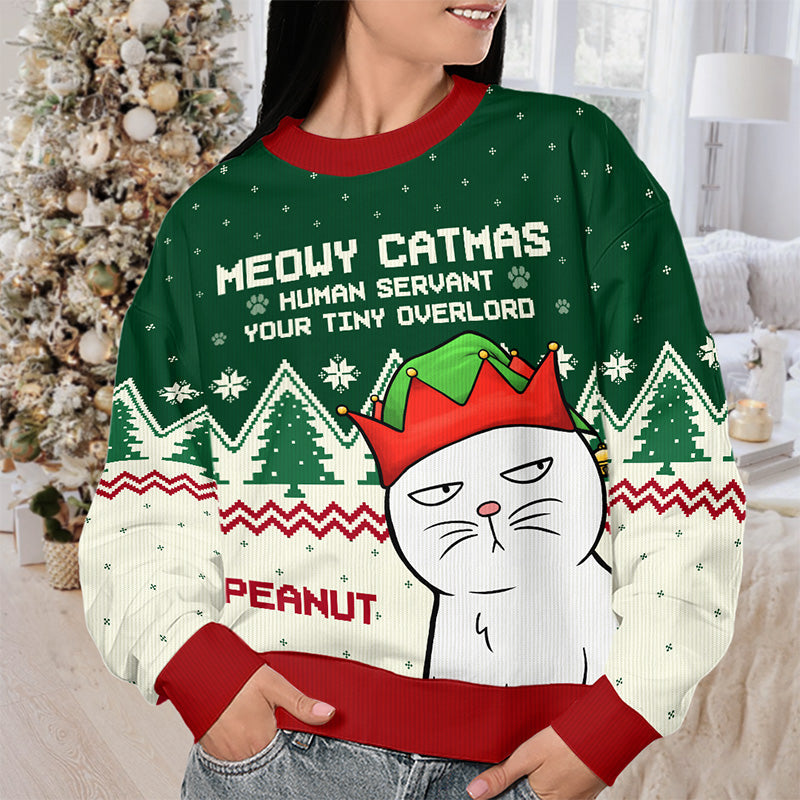 Your Tiny Furry Overlords - Cat Personalized Custom Ugly Sweatshirt - Unisex Wool Jumper - Christmas Gift For Pet Owners, Pet Lovers