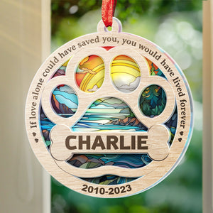 No Longer By My Side, Forever In My Heart - Memorial Personalized Custom Suncatcher Ornament - Acrylic Round Shaped - Sympathy Gift For Pet Owners, Pet Lovers