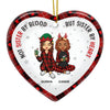 No Greater Gift Than Friendship - Bestie Personalized Custom Ornament - Ceramic Heart Shaped - Christmas Gift For Best Friends, BFF, Sisters