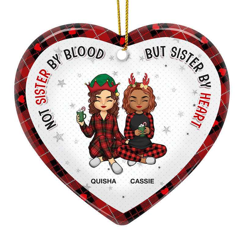 No Greater Gift Than Friendship - Bestie Personalized Custom Ornament - Ceramic Heart Shaped - Christmas Gift For Best Friends, BFF, Sisters