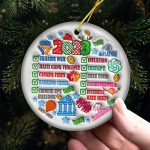 2023 Annual Event - Ceramic Round Shaped Ornament - Christmas Gift For Family Members