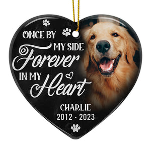 Custom Photo If Love Could Have Kept You Here - Memorial Personalized Custom Ornament - Ceramic Heart Shaped - Christmas Gift, Sympathy Gift For Pet Owners, Pet Lovers