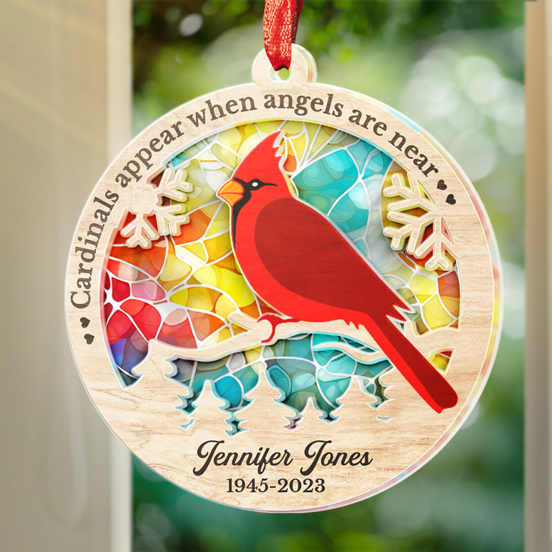 Always On Our Minds, Forever In Our Hearts - Memorial Personalized Custom Suncatcher Ornament - Acrylic Round Shaped - Sympathy Gift For Family Members