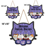 Custom Name Halloween Cat Decor for Cat Lovers - Personalized Wood Sign