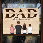 We Love You Daddy - Family Personalized Custom Rectangle Shaped Home Decor Wood Sign - House Warming Gift For Dad