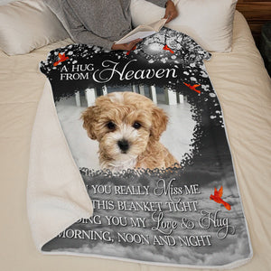 Custom Photo Our Love And Hugs - Memorial Personalized Custom Blanket - Sympathy Gift For Pet Owners, Pet Lovers